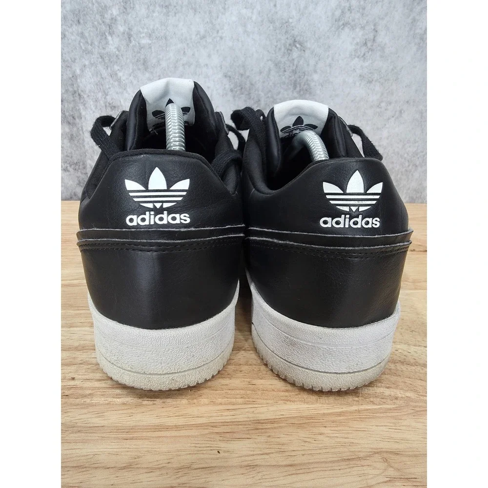 Adidas Court Tourino Sneakers Mens 10 Black White Leather Tennis Shoes H02176